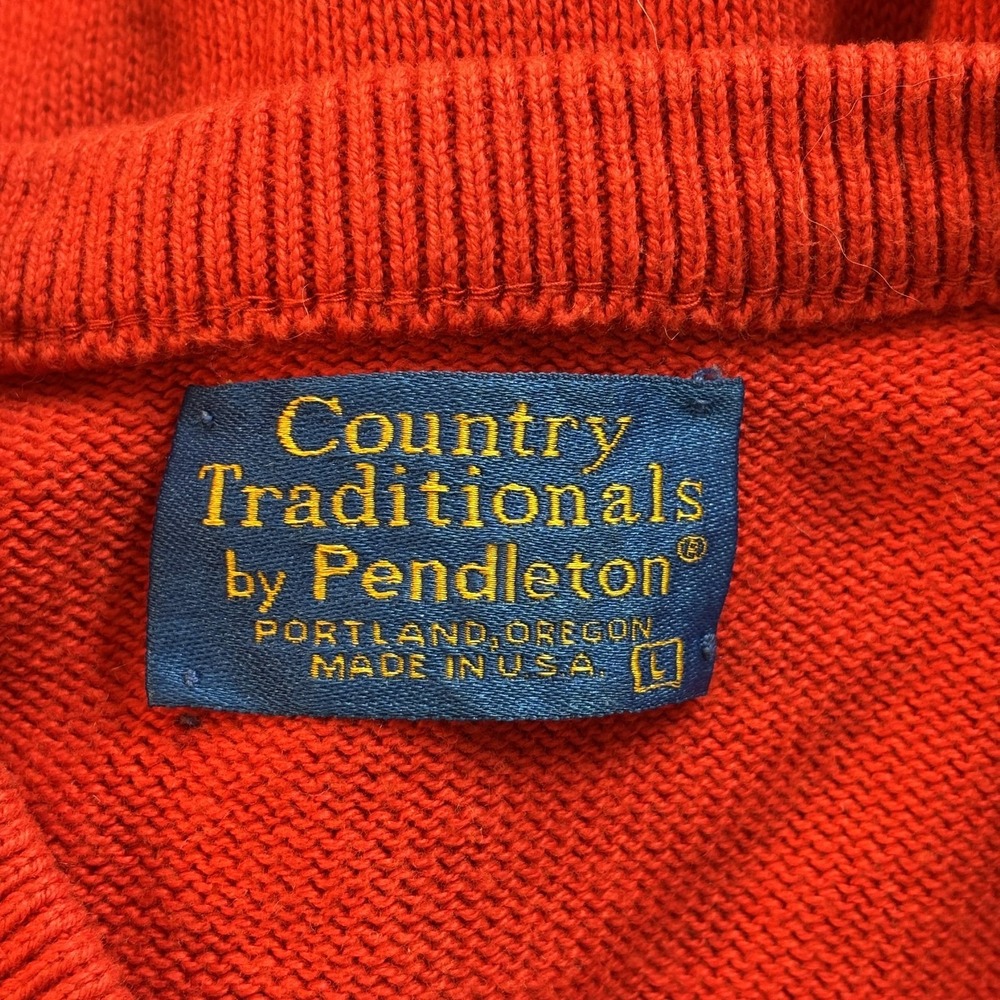 Pendleton Red V-Neck Sweater - Picture 3 of 11